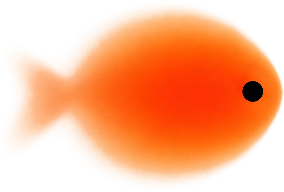 The Goldfish logo, a soft orange goldfish